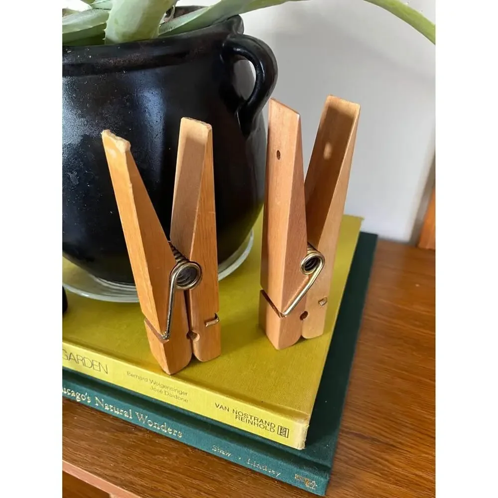 Set of 2 Large Wooden Clothes Pins